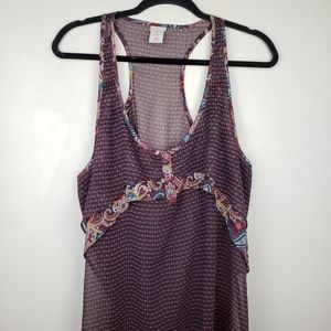 Sheer Purple Teal Sleeveless Tunic